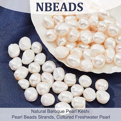 Natural Baroque Pearl Keshi Pearl Beads Strands PEAR-NB0001-49-1