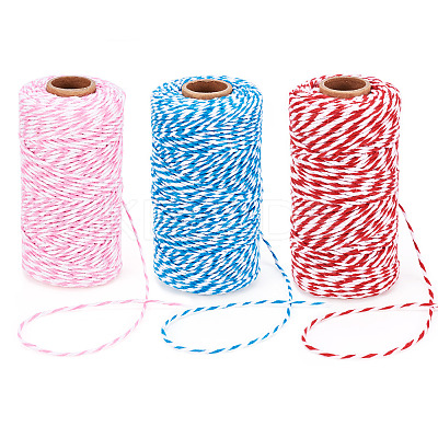 3 Rolls 3 Colors Two Tone Cotton String Threads OCOR-TA0002-24-1