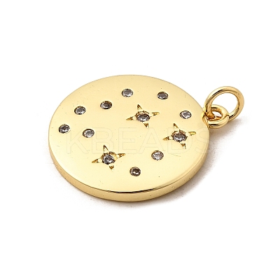 Rack Plating Brass Micro Pave Cubic Zirconia Pendants KK-Z063-44G-1-1