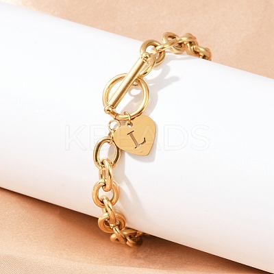 Golden 304 Stainless Steel Charm Bracelets LS-NJEW-K284-01G-L-1
