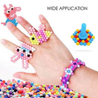 DIY 30 Colors 6000Pcs 4mm PVA Round Water Fuse Beads Kits for Girls DIY-Z007-47-1