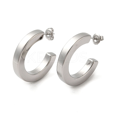Non-Tarnish 304 Stainless Steel C Shaped Stud Earrings EJEW-Q781-13P-1