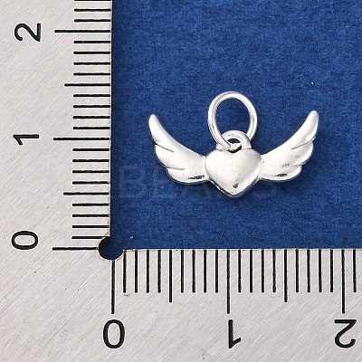 925 Sterling Silver Wing Heart Charms STER-A032-06S-1