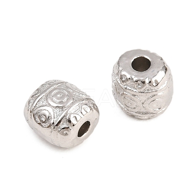 Tibetan Style Alloy Barrel Beads TIBEB-5178-P-RS-1