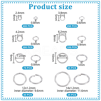 304 Stainless Steel Open Jump Rings STAS-PH0006-83-1