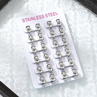 304 Stainless Steel Polishing effect Hoop Earrings EJEW-M001-29A-P-1