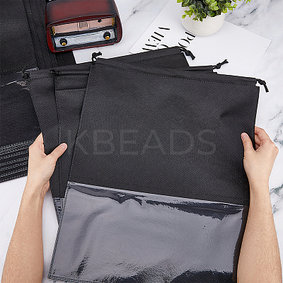 Non-woven Fabric Shoes Storage Bags with Visible Window ABAG-WH0045-13A-1