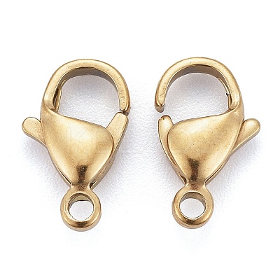 Ion Plating(IP) 304 Stainless Steel Lobster Claw Clasps LS-STAS-H353-D-02G-1