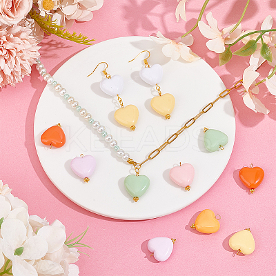 Acrylic Heart Pendants PALLOY-PH01691-1