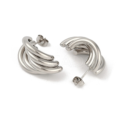 201 Stainless Steel Stud Earrings for Women EJEW-F345-02P-1
