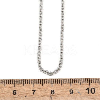 Tarnish Resistant Unisex Classic Plain 304 Stainless Steel Mens Womens Cable Chain Necklaces STAS-O037-83P-1