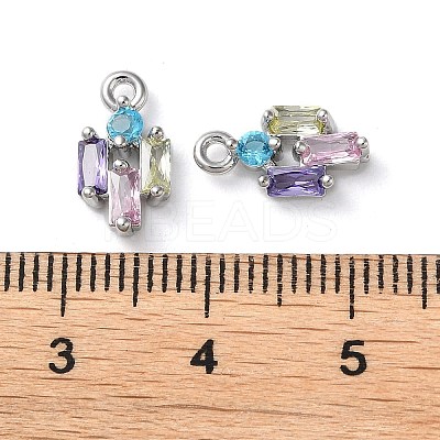 Brass Micro Pave Cubic Zirconia Charms KK-F872-19P-1