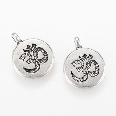 Tibetan Style Alloy Pendants TIBEP-Q064-24AS-NR-1