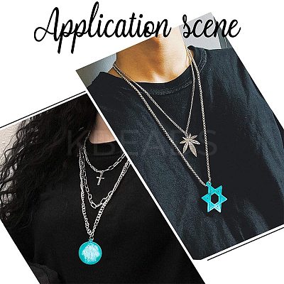 DIY Star of David & Ankh Cross Silicone Pendant Molds DIY-PH0004-94-1