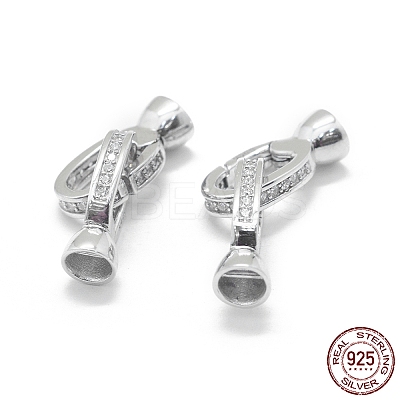 Anti-Tarnish Rhodium Plated 925 Sterling Silver Key Clasps STER-L055-065P-1