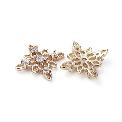 Brass Cubic Zirconia Filigree Joiners LS-ZIRC-K083-014G-1