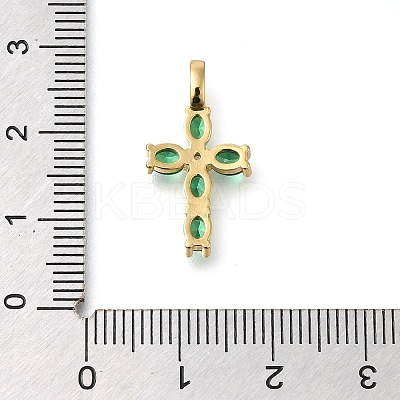 Brass Pave Clear Cubic Zirconia Pendants KK-M101-01G-01-1