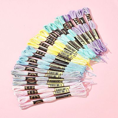 24 Skeins 6 Colors 6-Ply Polyester Embroidery Floss OCOR-FS0001-04-1