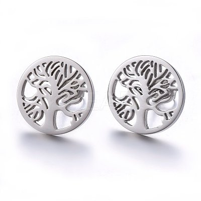Tarnish Resistant 304 Stainless Steel Stud Earrings EJEW-H371-03P-1