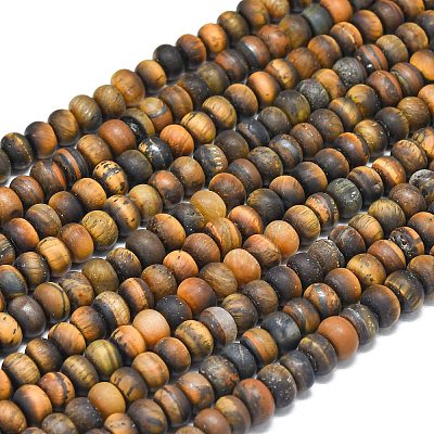 Natural Tiger Eye Beads Strands G-P575-A05-6x4mm-01-1