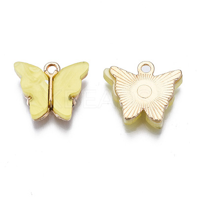 Alloy Acrylic Pendants ENAM-R136-01D-1
