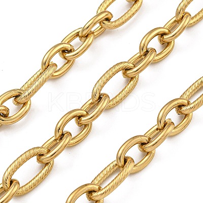 Ion Plating(IP) 304 Stainless Steel Oval Link Chains CHS-G038-05G-1