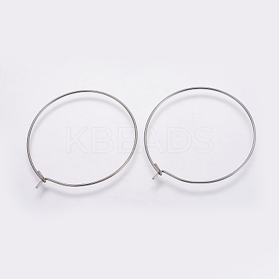 316 Surgical Stainless Steel Hoop Earrings Findings LS-X-STAS-K146-039-35mm-1