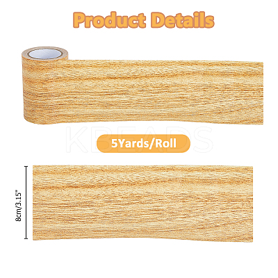 PE Imitation Wood Grain Adhesive Tape AJEW-WH0270-222F-1