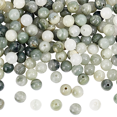 2 Strands Natural Green Rutilated Quartz Beads Strands G-NB0004-73-1