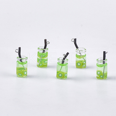 Glass Bottle Pendants CRES-N017-06F-1
