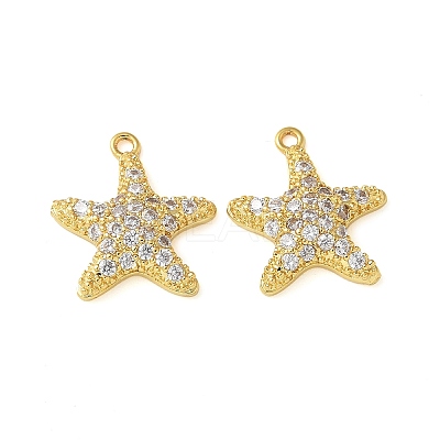 Brass Micro Pave Cubic Zirconia Pendants KK-C086-08G-1