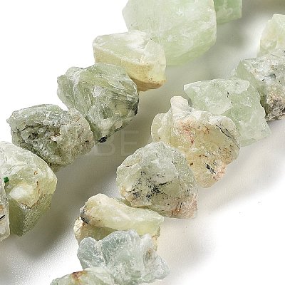 Raw Rough Natural Prehnite Beads Strands G-P528-A05-01-1