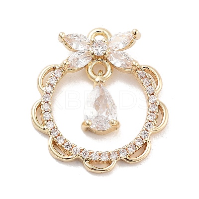 Brass Pave Clear Cubic Zirconia Pendants LS-KK-Z061-10G-1