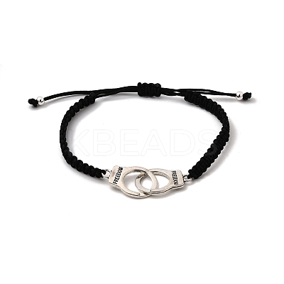 Alloy Handcuff with Freedom Link Bracelets BJEW-JB12057-1