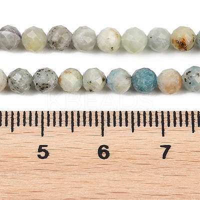 Natural Blue Azurite in Calcite Beads Strands LS-G-P618-4mm-01-1