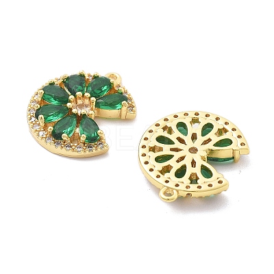 Brass Micro Pave Cubic Zirconia Pendants KK-B134-33G-1