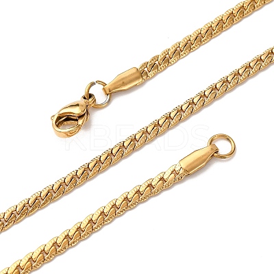 3MM 304 Stainless Steel Curb Chain Necklaces NJEW-P338-03G-1