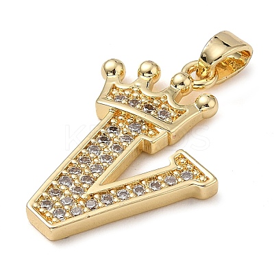 Rack Plating Brass Micro Pave Cubic Zirconia Pendants KK-D535-01V-RS-1