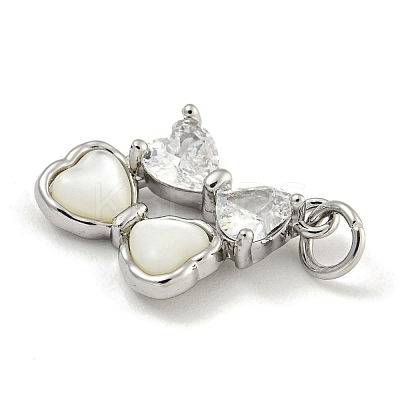 Brass with Cubic Zirconia with Sea Shell Pendants KK-Q820-11P-1