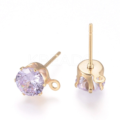 Brass Stud Earring Findings X-KK-L199-B03-G-1