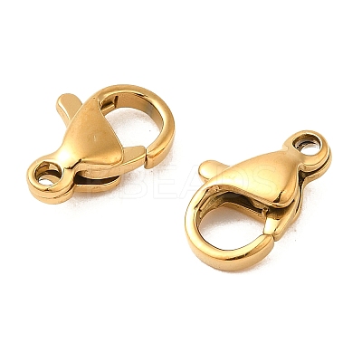 Ion Plating(IP) 304 Stainless Steel Lobster Claw Clasps LS-STAS-AB10-G-01-1