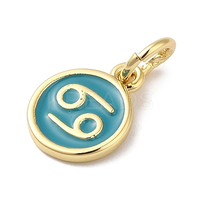 Real 18K Gold Plated Brass Enamel Charms KK-L216-001G-B05-1