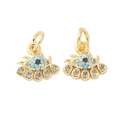 Brass Micro Pave Cubic Zirconia Charms KK-U056-46G-1