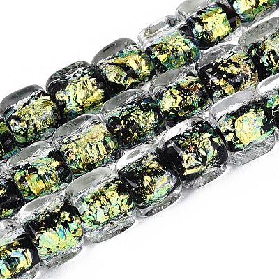 Handmade Foil Glass Beads Strands FOIL-Q002-04A-1