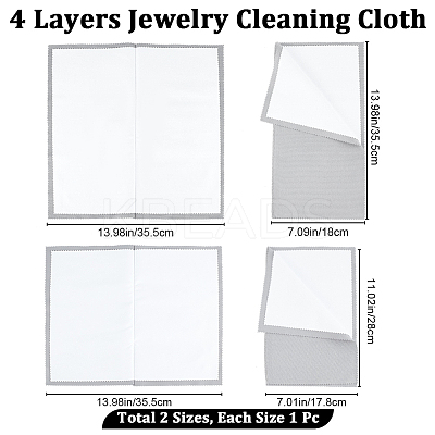 2Pcs 2 Style 4 Layers Silver Polishing Cloth TOOL-BBC0001-04A-1