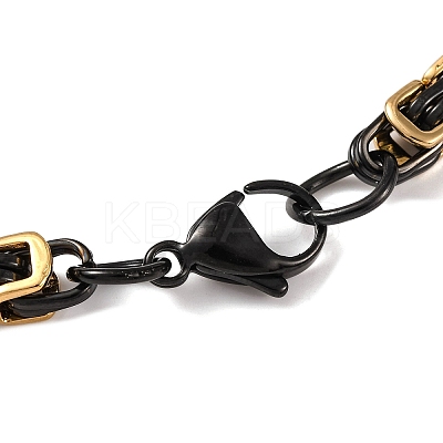 201 Stainless Steel Byzantine Chain Bracelets BJEW-B078-62EB-1