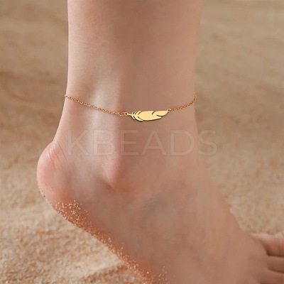 Feather 201 Stainless Steel Link Anklets for Women FS-WGD6197-02-1