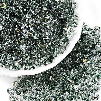 Spray Painted with Glitter Powder Glass Seed Beads SEED-T007-09C-1