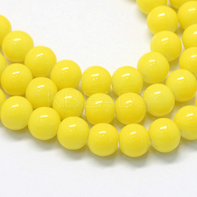 Baking Paint Glass Round Bead Strands DGLA-Q020-8mm-05-1