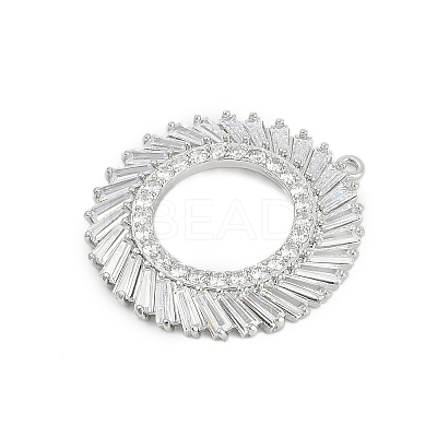 Brass Micro Pave Cubic Zirconia with Glass Pendants KK-Q026-19P-1